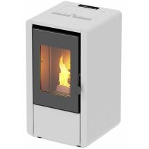 Foco - Stufa A Pellet 6 Kw Ventilata 'petit' Per Ambienti Moderni H 77 Cm -bianco