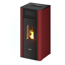 Freepoint - stufa a pellet ermetica 'amaranto' bordeaux 8,5 kw