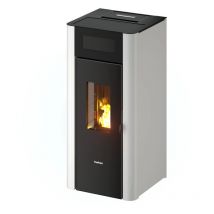 Freepoint - stufa a pellet ermetica 'amaranto' bianco 8,5 kw