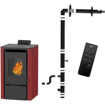 Stufa A Pellet Anita 9,4 Kw Bordeaux Sannover + Kit Di Installazione Completo