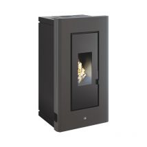 DFF - stufa a pellet ermetica antracite queen 9.7 kW - made in italy - 4 stelle