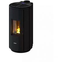 Freepoint - stufa a pellet ermetica 'chrome' nero 7 kw