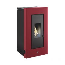 DFF - stufa a pellet ermetica rossa queen 9.7 kW - made in italy - 4 stelle