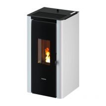 stufa a pellet ermetica freepoint "indigo" bianco 7 kw