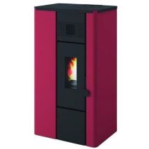 Stufa A Pellet Noa 6,3kw Rosso Punto Fuoco Eva Calor