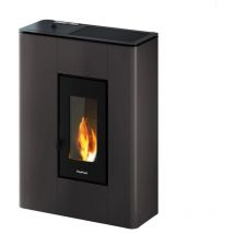 Freepoint - stufa a pellet slim ermetica 'atrium' antracite 5,2 kw