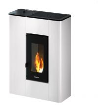 Freepoint - stufa a pellet slim ermetica 'atrium' bianco 5,2 kw