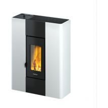 Freepoint - stufa a pellet slim ermetica 'roxy' bianco 7 kw