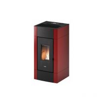 Cadel - Stufa a Pellet Ventilata Cristal 9 da 9 kW Rosso - 7018519