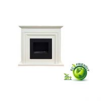 Grecoshop - Stufa/Camino/Caminetto ecologico a bioetanolo rivestito in legno Bianco - Kamin