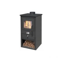 Mille Srl - stufa a legna e carbone acciaio athena 10.5 kw nera (38365)