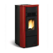 Nordica - stufa a pellet 8KW mod. giusy bordeaux Focolare in ghisa estraibile