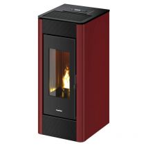 Freepoint - stufa a pellet canalizzata ermetica 'indaco' bordeaux 10,5 kw