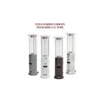 Stufa piramide cilindro S66 fungo a gas 13 kw 25MQ termopatio colore bianco