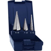 Eventus by Exact 15332 hss Stufenbohrer-Set 3teilig 4 - 12 mm, 4 - 20 mm, 4 - 30 mm 1 Set