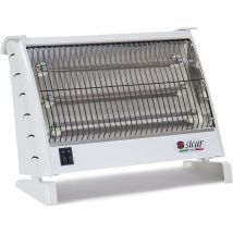 Sicar - Stufa Elettrica Stufetta al Quarzo 3 Candele 1800W Nero o Bianco Italiana Bianco