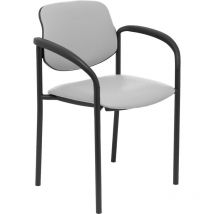 Villalgordo grauer Kunstlederstuhl mit schwarzem Gestell und Armlehnen