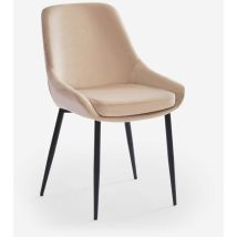Stuhl Gepolstert Modern Aus Samt Für Küche Esszimmer Jarva - Beige