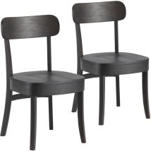 Stuhl-set 2 Nala Farbe Schwarz, Massivholz