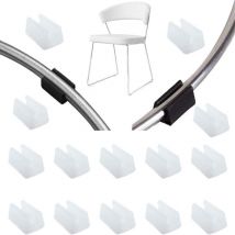 KZQ - Stuhlbeinpolster, Rundrohr, Endkappe, Rohr, Tisch, Sessel, Fußpolster, Möbel, U-Form, Weiß, Kunststoff, Durchmesser 14 mm, 20 Stück