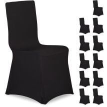 12 X Stuhlhussen, Universeller Stretch Stuhlbezug, Waschbarer Stoff, Bankettstuhl Dekoration, Empfang Und Feier, Schwarz