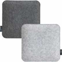 Dunedesign - Stuhlkissen Filz 2er Set viereckig Grau 35x35cm