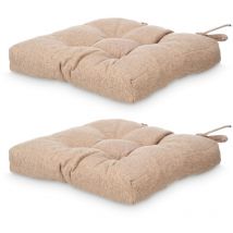 Stuhlkissen mit Steppung und Bändern, 40 × 40 cm