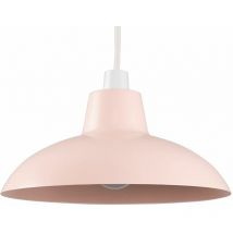 Valuelights - Metal Easy Fit Ceiling Pendant Light Shade - Pink - Including led Bulb