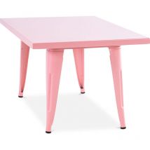 Quadratischer Kindertisch - Industrial - Metall - 60cm - Stylix Pink