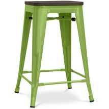 Bar Stool - Industrial Design - Wood & Steel - 60cm -Stylix