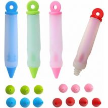 Stylo à Ecrire en SiliCône Crème, Seringue Décorative en SiliCône, Stylo en SiliCône pour Ecrire des Chocolat/Crème/Confiture, Stylo Patisserie