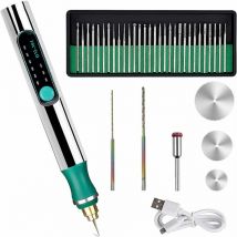 Lablanc - Kit d'outils de gravure électrique rechargeable par usb - Mini stylo de gravure - Outil rotatif sans fil pour sculpter le verre, le bois,