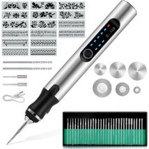 Jalleria - Stylo Graveur Électrique San Fil, usb Rechargeable Trousse à Outils De Gravure, Mini Outil Graver, Graveur Rotatif de Bricolage Portable