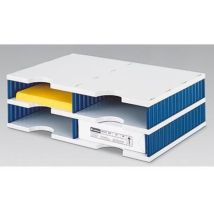 Styro - Dokumentenablage Doc Duo Grundeinheit 48,5 X 15,3 X 33,1 Cm (b X H X T) Polyl Grau/blau