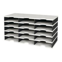 Styro - Vassoio di smistamento Trio 15 scomparti A363xL723xP331mm polistirene grigio / nero