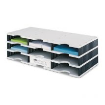 Styro - Vassoio di smistamento Trio 24 scomparti A573xL723xP331mm polistirene grigio / nero