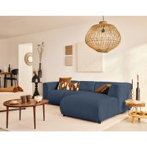 Suaro - canapé modulable d'angle droit 4 places en tissu texturé - bleu