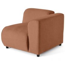 Lisa Design - Suaro - module d'assise d'angle droit en tissu texturé - terracotta