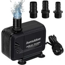 Submersible Water Pump, Mini Aquarium Pump, Adjustable Fountain Pump For Pond Fountain Fish Tank With 3 Nozzles (35w(2500l/h))