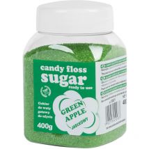 Sucre de barbe à papa coloré vert au goût de pomme 400g