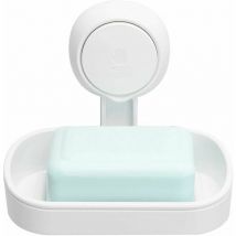 Suction Cup Soap Dish No Drilling & Reusable 1 Second Installation Shower Soap Dish 360° Rotation Load 5KG Waterproof Support for Tiles Shower Wall