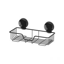 Suctionloc Black Steel Suction Wall Mounted Rectangular Basket - Showerdrape