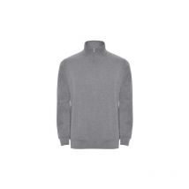 Sudadera casual antipilling con media cremallera a tono aneto Roly