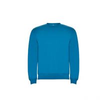 Roly - Sudadera en diseño clásico con cuello puños y cinturilla de punto canalé 1x1 clasica 3/4 Azul Oceano