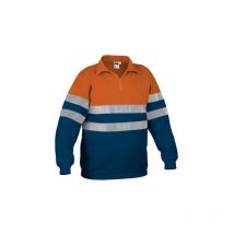 Sudadera de alta visibilidad VALENTO Road XL Naranja flúor / Azul marino orión