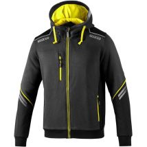 Sparco - 02414GSGF Sudadera de trabajo con capucha Tech Zip Colorado Gris/Amarillo xl
