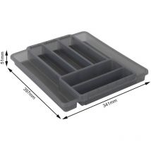 Range-couverts Rotho Domino 7 compartiments Anthracite