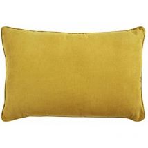 Sueden - Coussin en suédine jaune 60x40