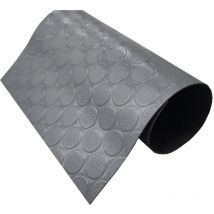 Comercial Candela - Suelo Goma 100% Caucho Suelo Caucho Suelo pvc Suelo Protector Diseño Botones Gris Grosor 1MM 140X400CM