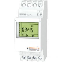 Zeitschaltuhr für Hutschiene DigiPro 1 Wechsler 16 a 250 v/ac Tagesprogramm, Wochenprogramm, - Suevia